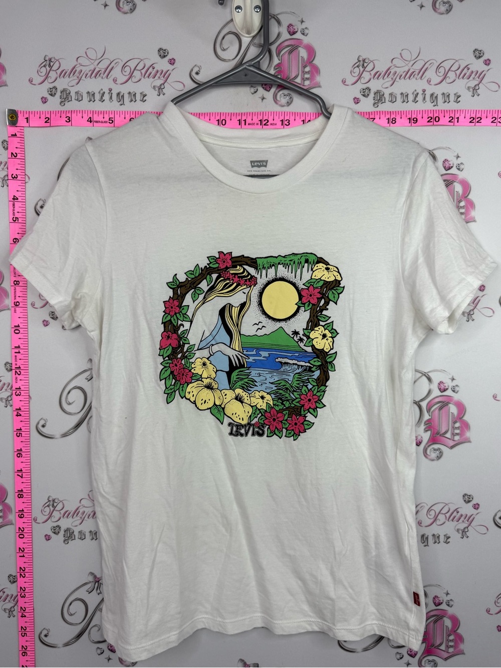 Levi's tshirt White Tropical Floral Graphic Short-Sleeve Tee Mother Nature